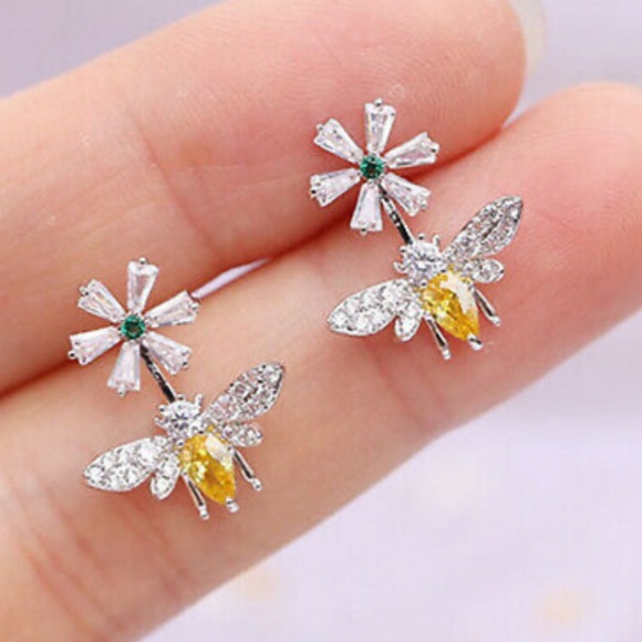 New Sterling silver 🐝 unique Earrings - Picture 1 of 4